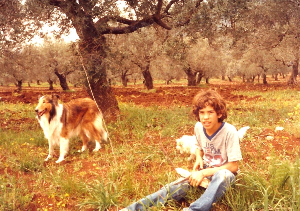 guy with family dog jeans. itzik wrote a children book about her.